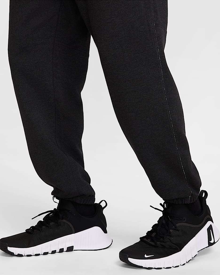Nike Gym Heritage Men s Dri FIT Fleece Fitness Trousers Black Polyester Cotton